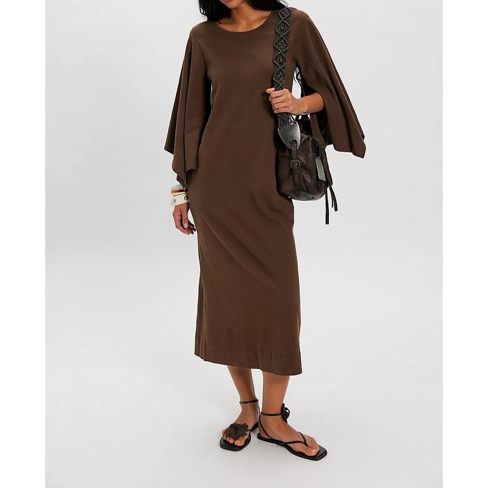 Free People Free Est Briar Midi Dress Handkerchief Sleeve Cotton Beach S 286842